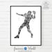 Football Print Football Player Black and White PRINTABLE - Etsy