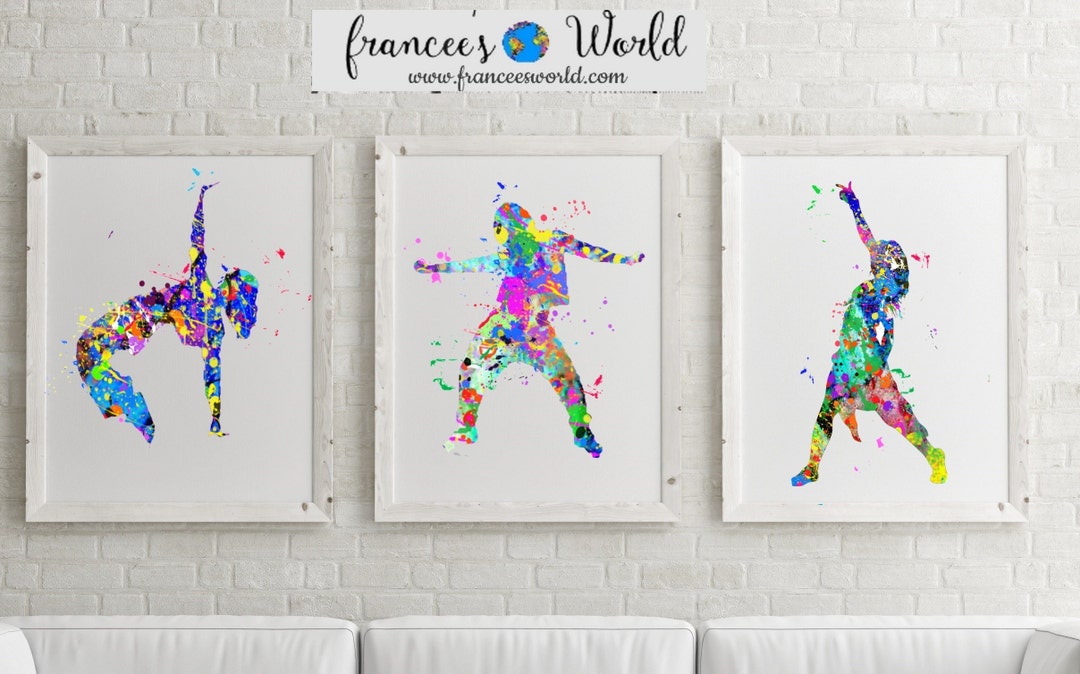 Hip Hop Dancer Print Set of 3 Hip Hop Dancer PRINTABLE Hip Hop Art Hip ...