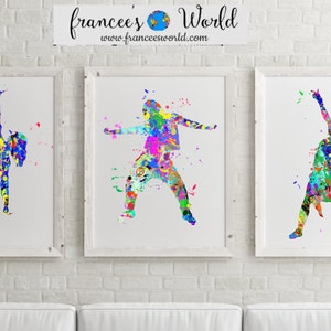 Conjunto de 3 impresiones de bailarina de hip hop, bailarina de hip hop, IMPRIMIBLE, arte de hip hop, arte de dormitorio, imagen de bailarina, póster de bailarina de hip hop, acuarela de hip hop