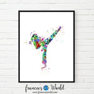 Karate Gift for girl,Karate PRINTABLE, Karate Print, Girl Karate Art, Karate Kid, Taekwondo print,Karate kick print, karate girl printable