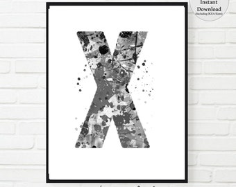 letter x wall decor letter x print letter x art printable etsy