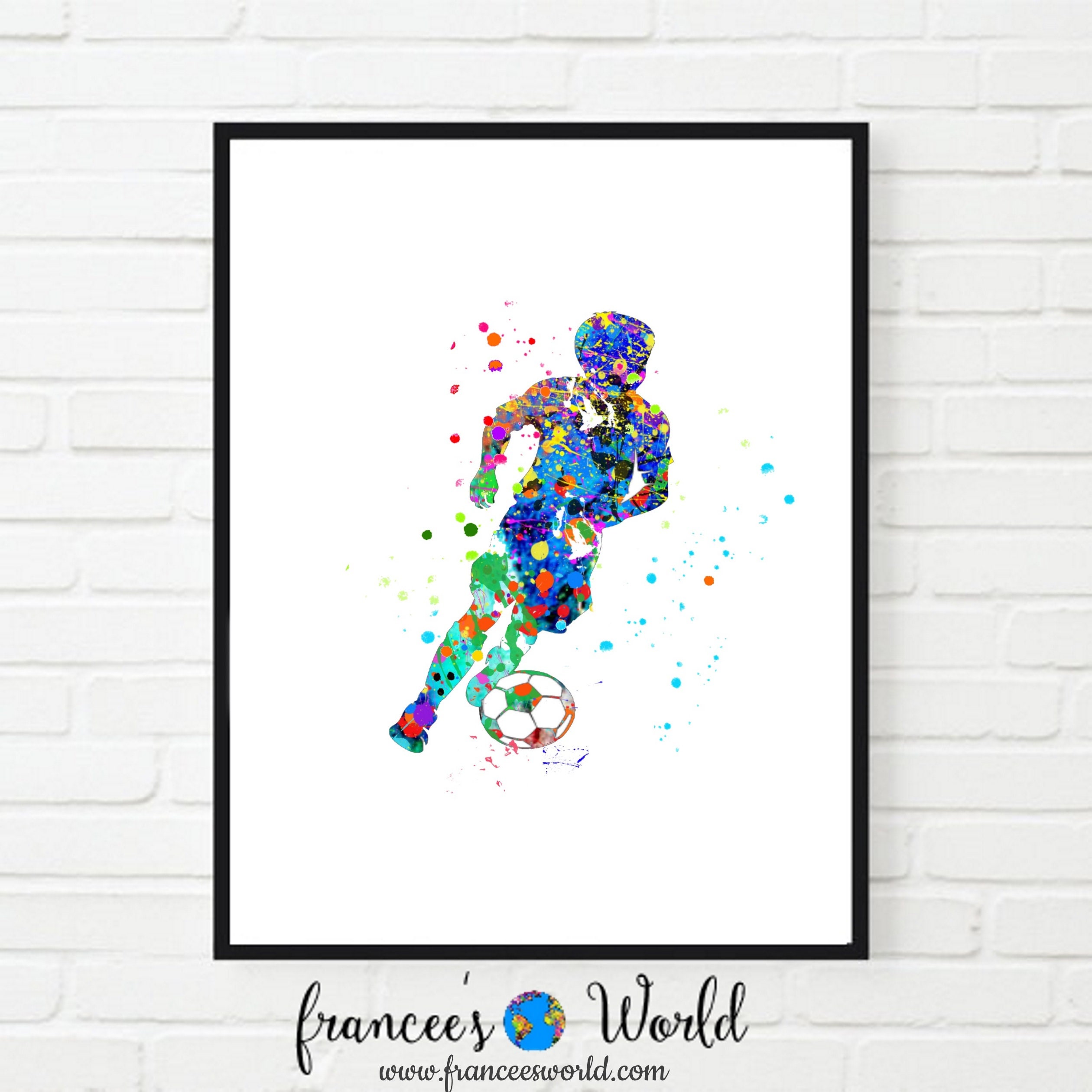 Soccer PRINT Boy Soccer PRINTABLE Soccer Wall Art Soccer | Etsy