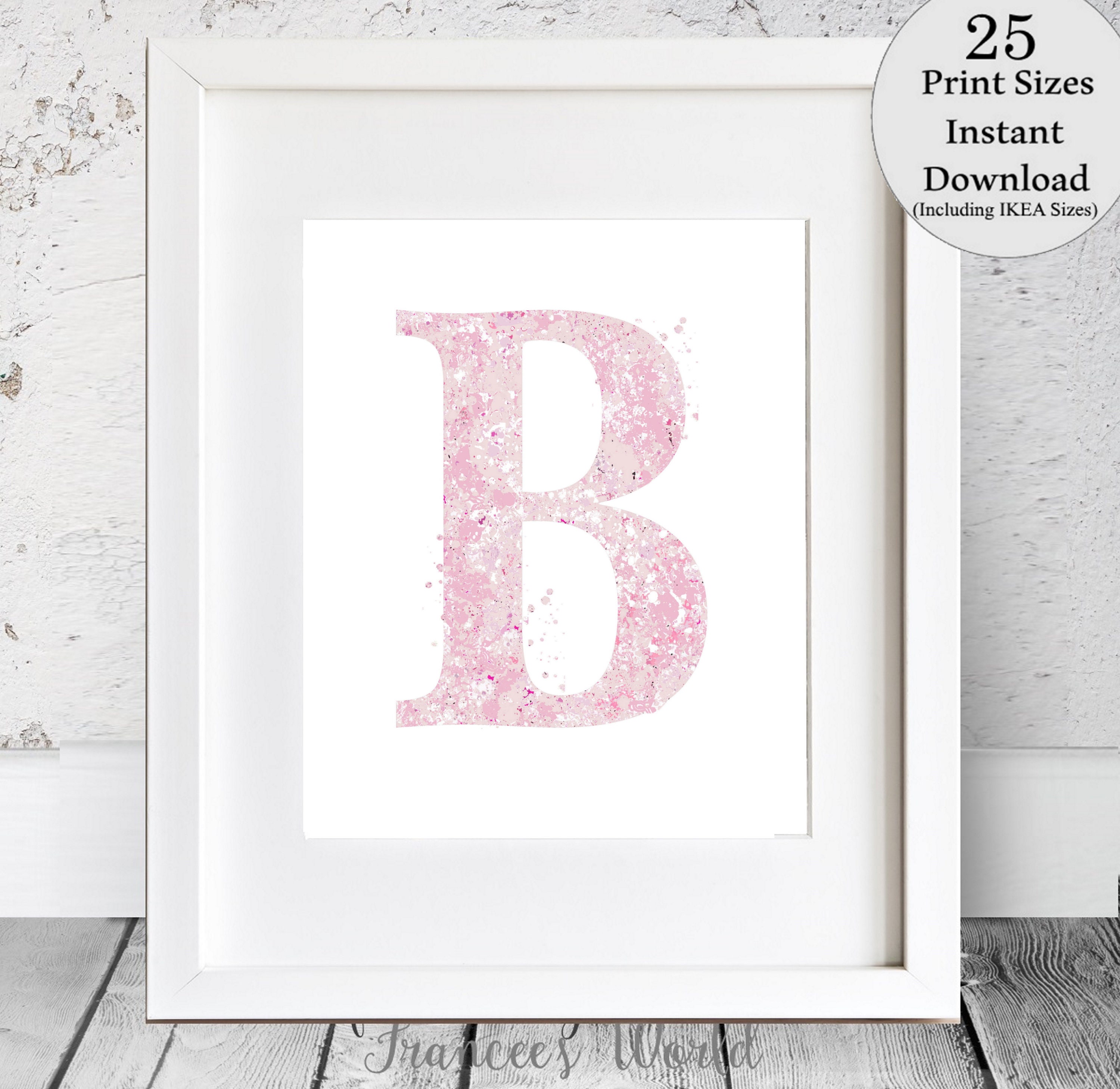 Pink Letter B Wall Decor Letter Art Letter B Print Letter B Etsy