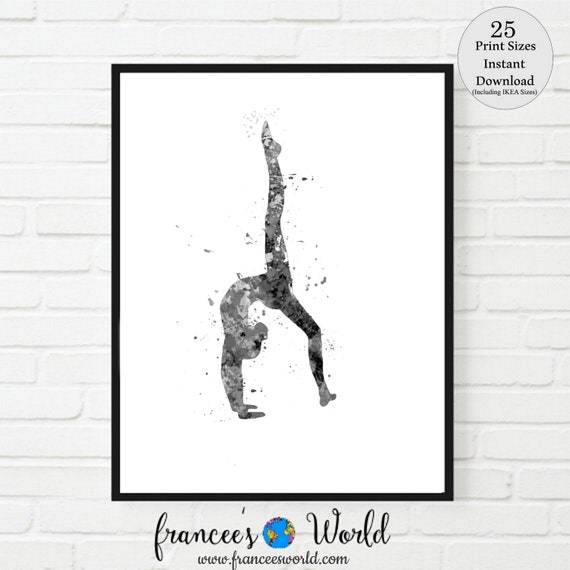 Gymnastics Print Black and White Gymnastics Pose Gymnastics Etsy