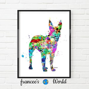 Boston Terrier Dog PRINT, Watercolor Art, Digital Download, Boston Terrier Dorm Art, Boston Terrier Picture, Dog Art, Boston Terrier Gifts