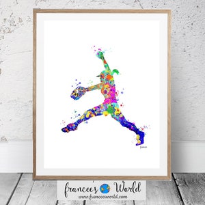 Softball Prints,Girl Softball Watercolor Art, Softball Art, Softball Printable, Softball Decor, Softball Sport Art, Girls Softball fastpitch