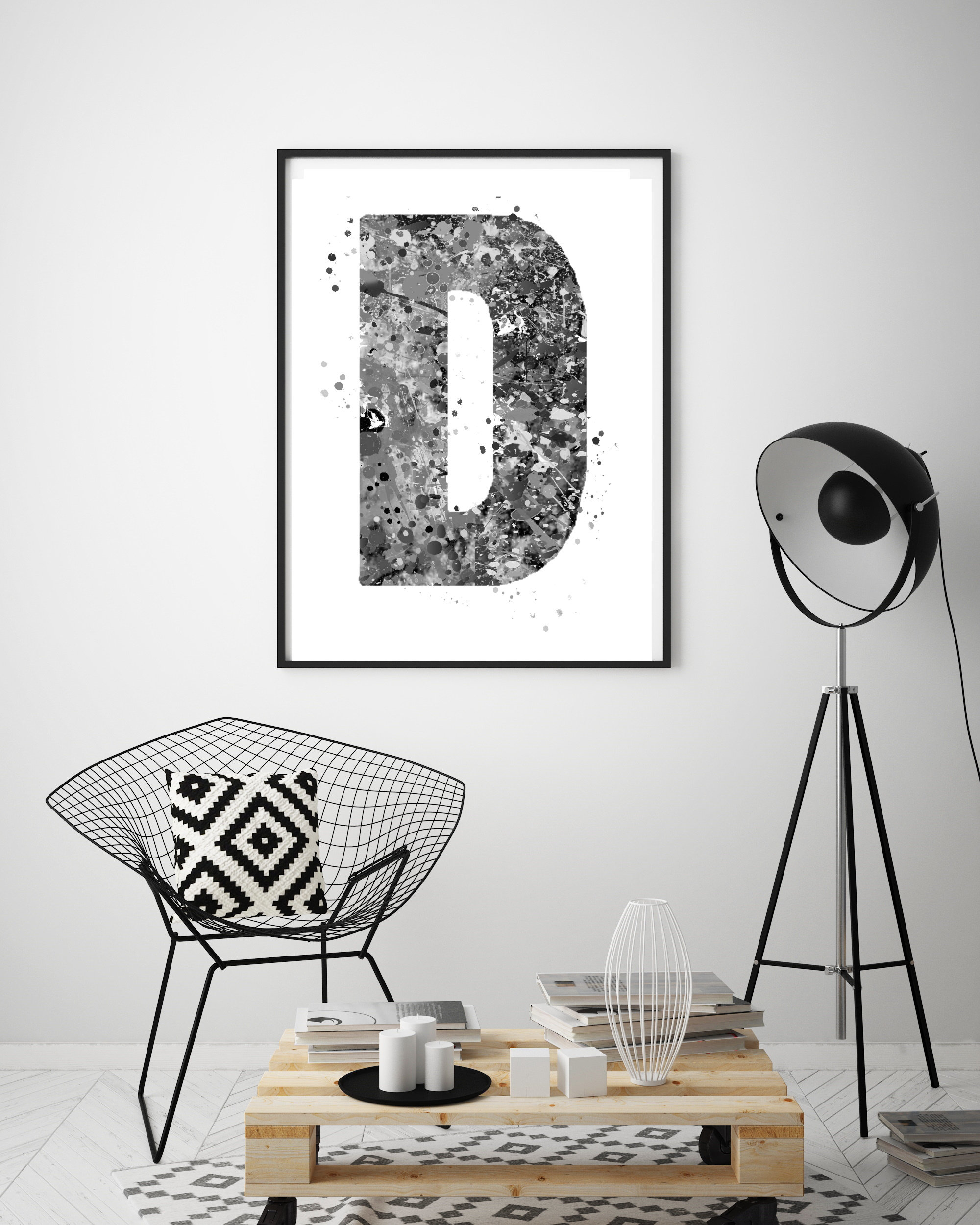 Letter D Wall Decor Letter Art Letter D Print PRINTABLE Etsy