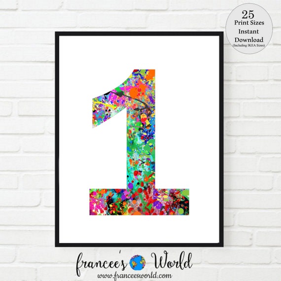 number one print number 1 art number art kid s room etsy