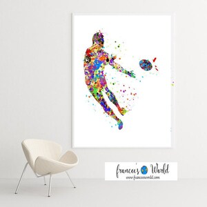 Rugby gift, rugby print, PRINTABLE, Rugby art, rugby decor, watercolor, rugby kicker, rugby sport, rugby watercolor, boy's room, Dorm decor