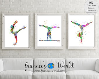 Gymnastics Gift Prints,Gymnast Watercolor,Gymnastics Art, Gymnastic Printable, Gymnastic Printable Art, Gymnastic Sport Print, Gymnast Decor