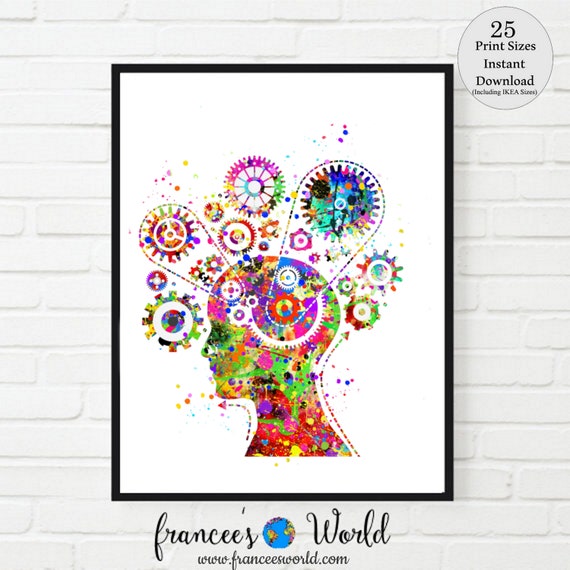 Brain Print Brain Wall Decor Brain Art Brain Poster Anatomy Print 