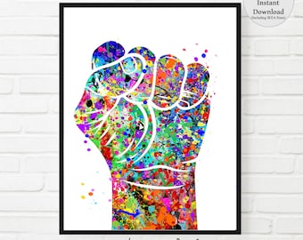 Black Lives Matter Art: Watercolor Fist Printable (Digital Download)