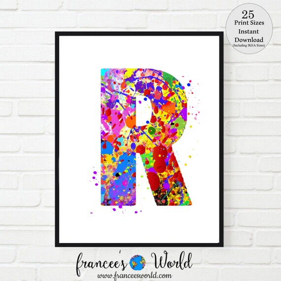 letter r wall decor letter r print letter r art printable etsy