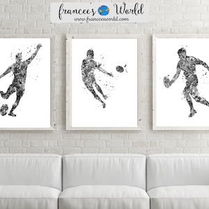 Rugby Player, Rugby Gift, Rugby Print, black and white, Boy Sports Decor, PRINTABLE ,Teen Room, Rugby art, Kids Room Decor, rugby kick