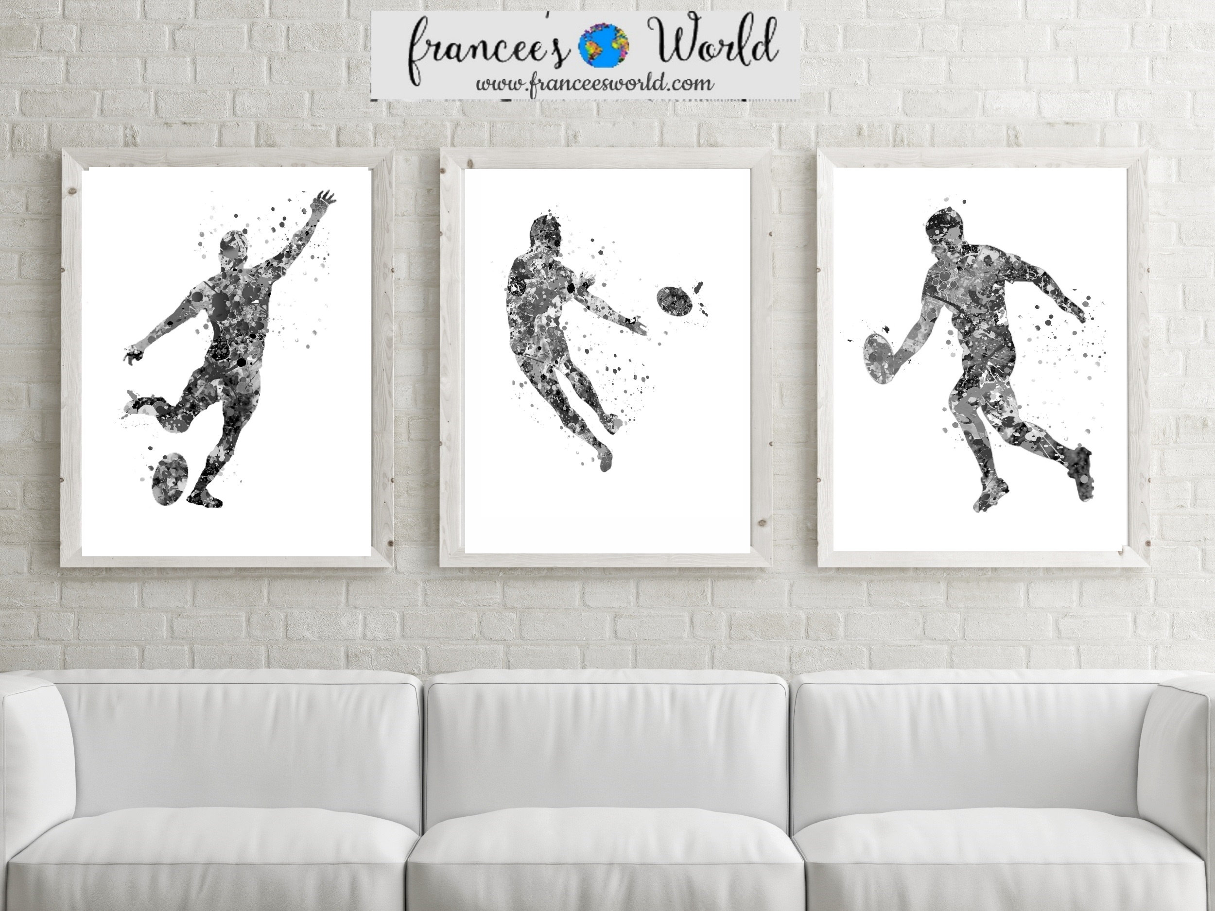 Rugby Player Rugby Gift Rugby Print black and white Boy | Etsy