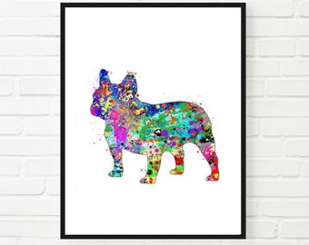 French Bulldog Watercolor Art Home Decor Wall Decor  INSTANT  DOWNLOAD Printable Digital Animal Art  Dog Art ,digital printwall art