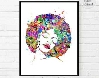 Afro Woman print: Black Woman art (Digital Download)