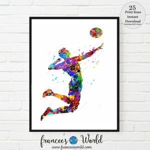 Boy Volleyball Print, Printable, Volleyball Decor volleyball picture Decor,Teen Room, Volleyball art, Kids Room Decor, volleyball art