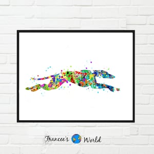 Greyhound Watercolor Print,Greyhound Gift, greyhound Lover, Animal Print, Dog Poster, dog Dorm art greyhound poster greyhound picture