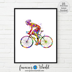 Cyclist Art, Cyclist Poster, cyclist print, cycling print, Cyclist decor, PRINTABLE, cyclist gift, sport, cyclist artwork, bicycle art