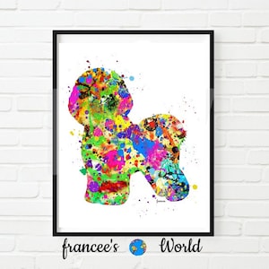 Bichon Frise, Art, Bichon Frise Gift, Watercolor, PRINTABLE, Dog Art, Bichon Frise Dorm Decor, Bichon Frise Picture ,digital printDorm art