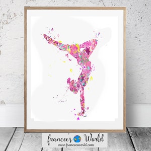 Gymnastics Dorm Art,Gymnastics Decor,Gymnastics Gift,Pink Gymnastics,Girl Room Dorm Art,Gymnastics Prints,Pink Digital Art, Handstand