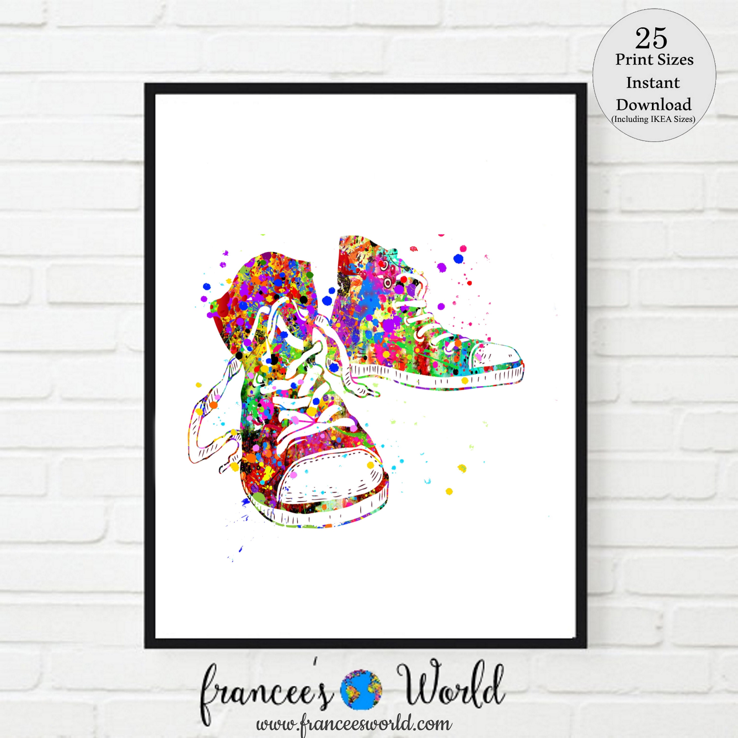 Tennis shoes print sport shoes art tennis shoe art Etsy