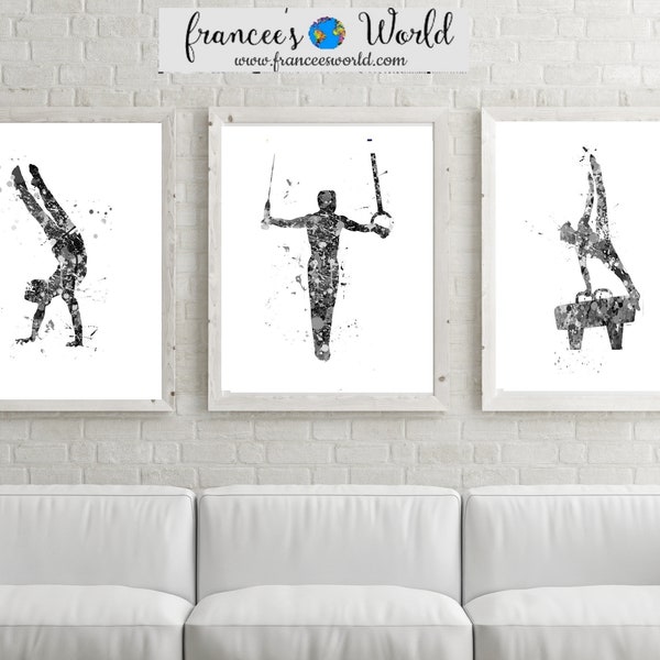 Garçons de gymnastique, noir et blanc, Cadeau, Cadeau de gymnastique pour garçon, Affiche de gymnastique, Art mural de gymnastique masculine, Gymnastique imprimable, Art du sport pour garçons