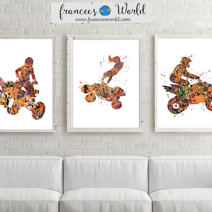 ATV Quad Print, Off Road vehicle, Orange, Gray,  PRINTABLE, Atv Poster, Boy Atv Quad, Set of 3, 4 wheeler, Quad poster, Off Road racing, Atv