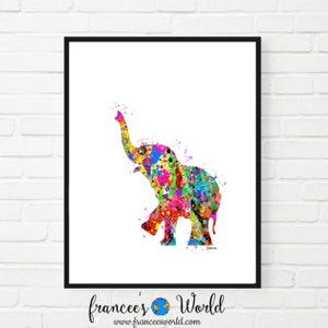 Baby Elefant Aquarell bedruckbar, Baby Elefant Poster, Kinderzimmer Kunstdruck, afrikanisches Tier, Kinderzimmer, sofortiger Download, SafariDorm Kunst