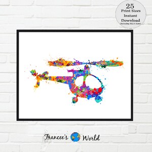 Hubschrauber Print, Hubschrauber Kunst, Jungen Raum Kunst, bunte Hubschrauber, Jungen Zimmer Dekor, Hubschrauber Jungen Zimmer Dekor, Printable, Jungen Schlafzimmer