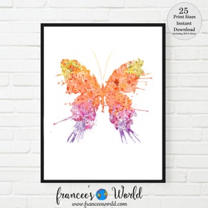Butterfly art, butterfly Dorm decor, butterfly nursery art, girl nursery print, PRINTABLE Dorm Art, Butterfly poster, digital download