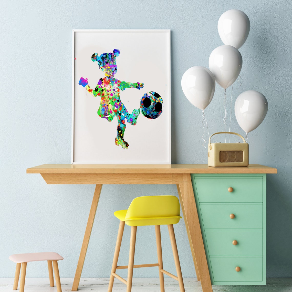 Soccer Print Gift Soccer Girl Printable Soccer Wall Art | Etsy
