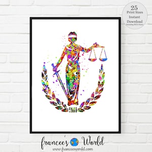 Justice scales art Lawyer Office Decor, Gift for Lawyer, Printable, Attorney Gift, Law Decor, Law School Gift, Lawyer, Lawyer Art Print