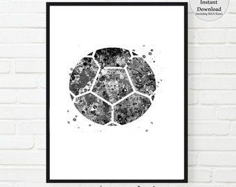 Soccer Ball print, Soccer ball Printable, Black and White Soccer wall art, soccer art, soccer ball poster, soccer ball , gift, soccer gift