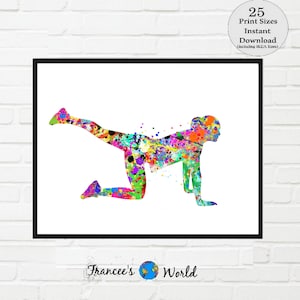 Workout art print, exercise print, PRINTABLE, workout watercolor, gym decor, fitness room, home gym art, workout art, home gym decorDorm art