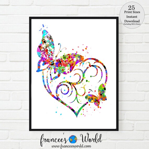 Butterfly Print, butterfly art, PRINTABLE, butterfly, butterfly picture, butterfly watercolor, butterfly wall decor, butterfly lover gift Il_570xn