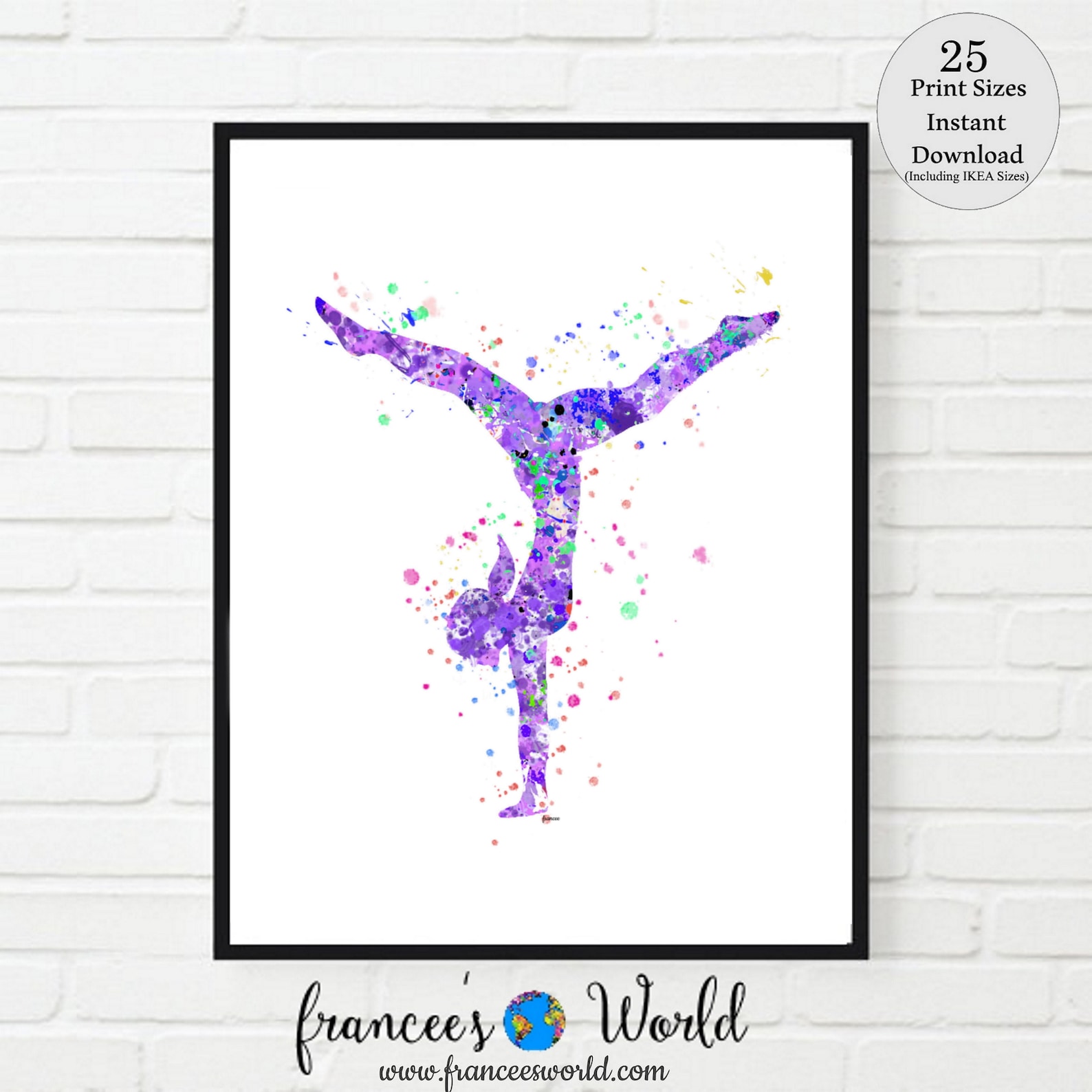 Gymnastics Gift Purple Gymnastics Wall Art Gymnastic - Etsy