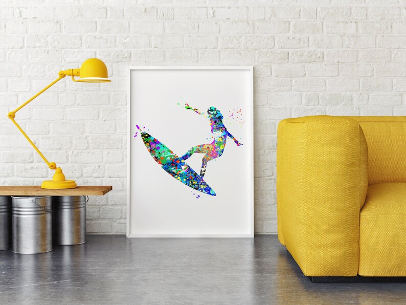 Surfer Print Surfer PRINTABLE Girl Surfer Artsurfer Etsy
