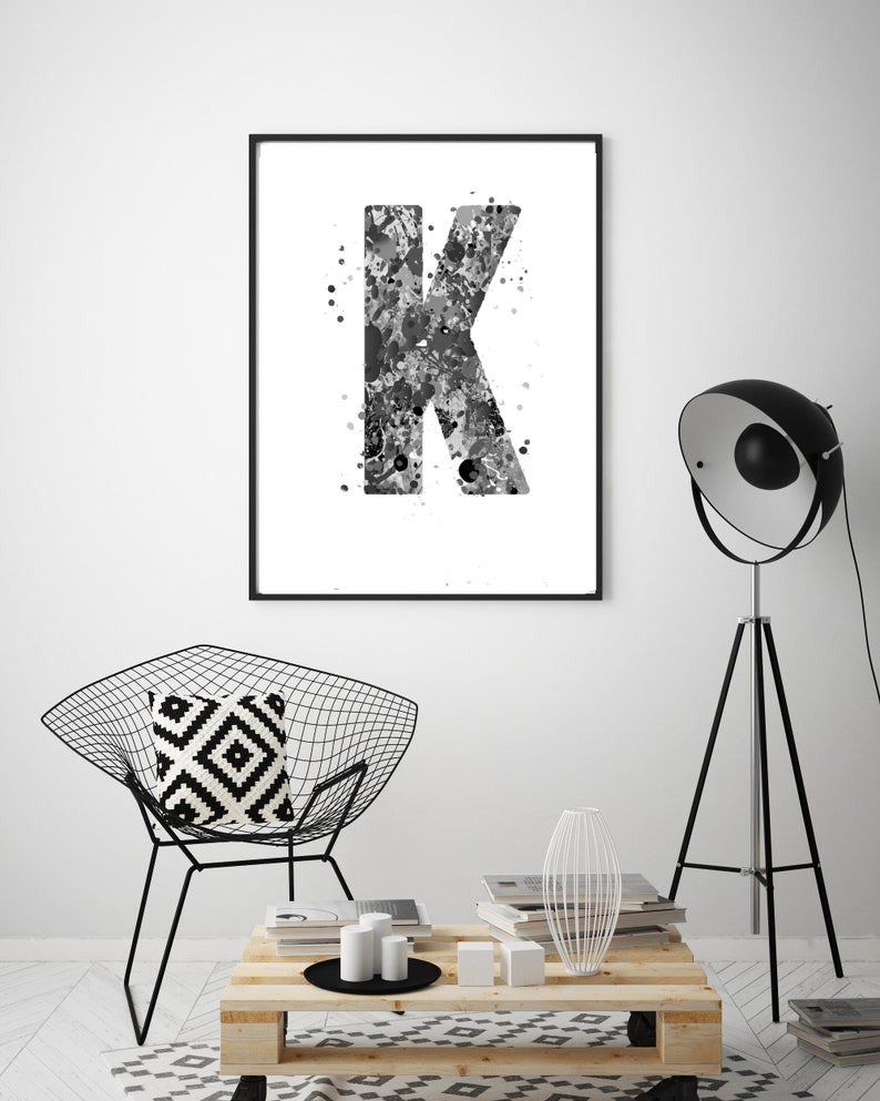 Letter K Decor Letter K Print Letter Poster PRINTABLE Etsy