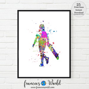 Skateboard print, Skateboard girl art, skateboard gift--Skateboard Poster-Girl  Skate-Girl Skateboard teen, girls room PRINTABLEDorm art