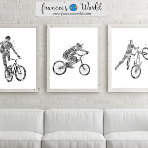 BMX Gift, BMX Bike Printable, black and white, extreme sports, bmx bike art, instant download,Teen Room, bmx bike poster,,Kids Room set of 3