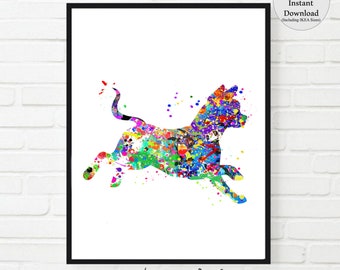 Chihuahua print, chihuahua running, chihuahua PRINTABLE, chihuahua picture, chihuahua gift, dog wall art, dog watercolor, chihuahua poster