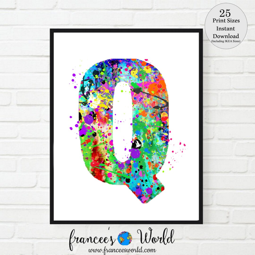 Letter Q Wall Decor Letter Q Print Letter Q Art PRINTABLE Etsy