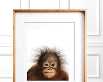 Baby Orangutan Print: Safari Nursery Decor (Digital Download)