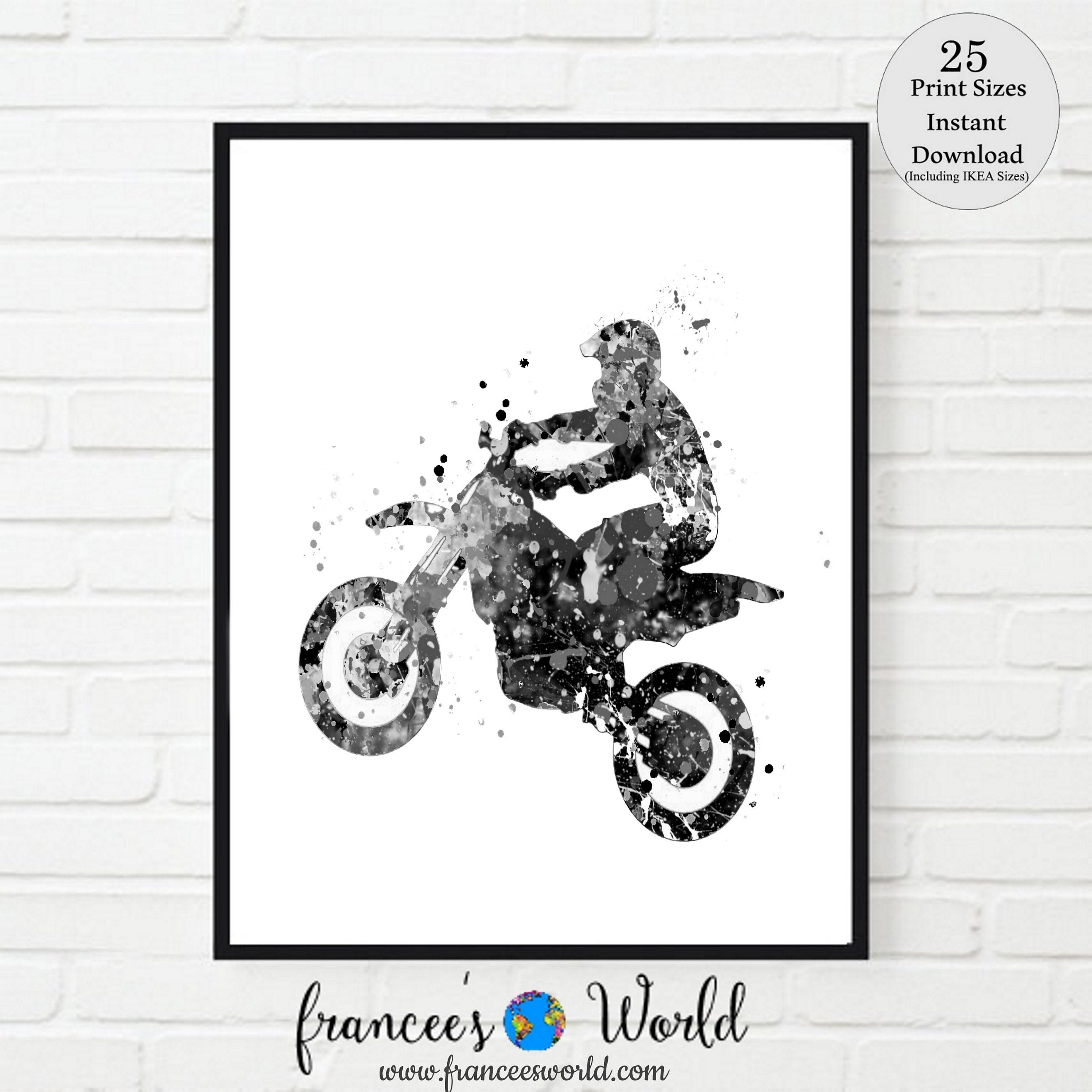 Motocross Stampa Dirt Bike Nero \u0026 Bianco Stampabile Set di 3 | Etsy Italia
