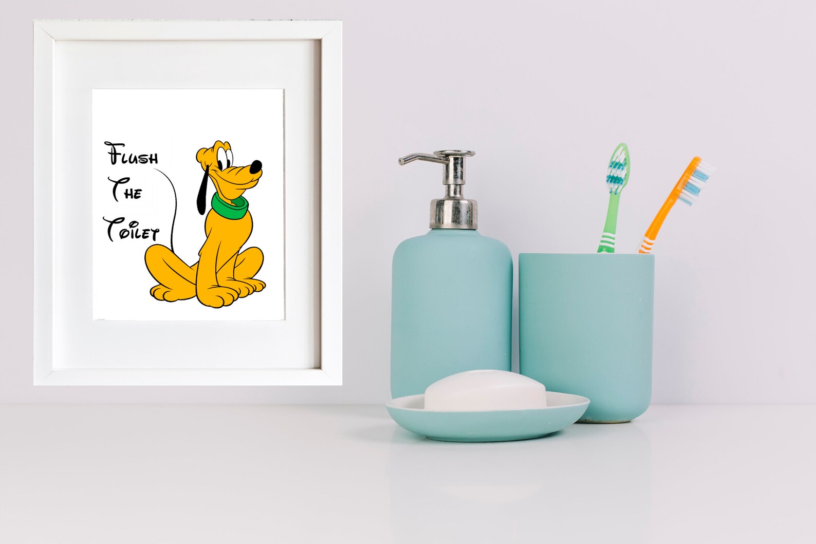 Bathroom art Disney Kid Bathroom 3 PRINTABLES Mickey mouse Etsy