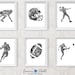 Football Print Football Player Black and White PRINTABLE - Etsy