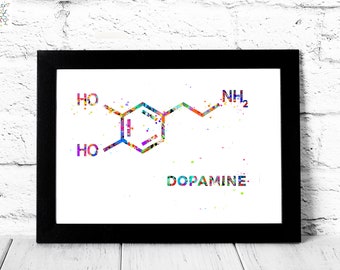 Dopamine  Molecule Print Medical Art pregnant, Wall Art dopamine PRINTABLE Science Art  Chemistry Science Decor chemist art, women hormone