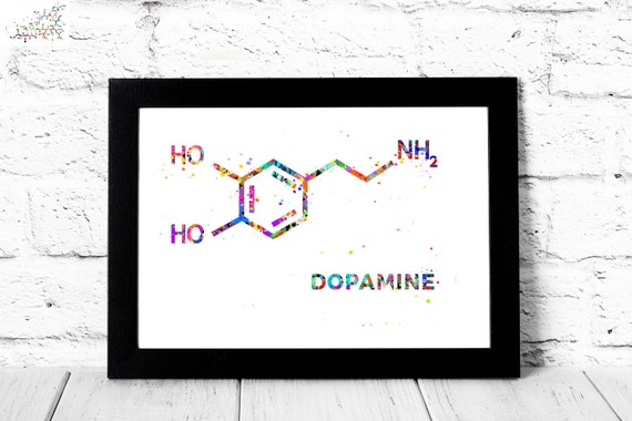 Dopamine Molecule Print Medical Art pregnant, Wall Art dopamine PRINTABLE Science Art Chemistry Science Decor chemist art, women hormone Il_570xn